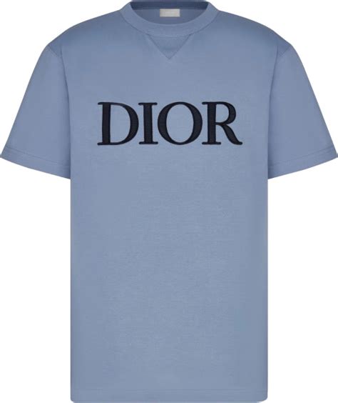 dior t shirt baby blue|blue dior shirt men.